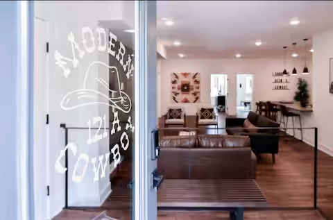 Modern Cowboy Airbnb staging